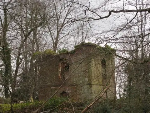 Photo of Court Castle, a ruined castle near Eggesford, Devon, south west England.