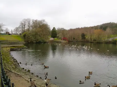 Photo of Corporation Park, a Grade II* registered house & garden near Blackburn, Lancashire, north west England.