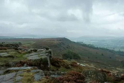 Photo: Curbar Edge, a viewpoint near Baslow in the Peak District, Derbyshire, central England.