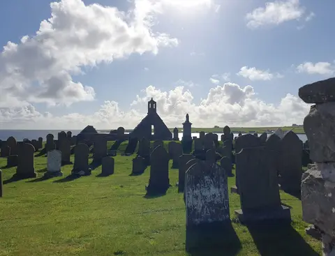 Photo of Lady Kirk, a church near Pierowall, the Orkney Islands, the Scottish Highlands and Islands.