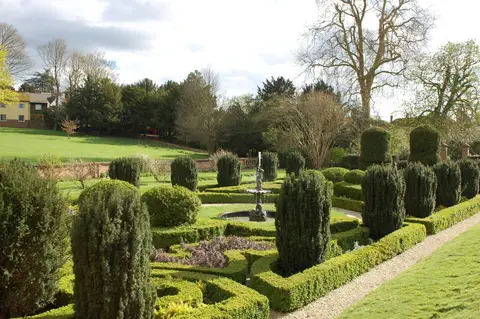 Photo of Bridge End Garden, a Grade II* registered house & garden near Saffron Walden, Essex, eastern England.