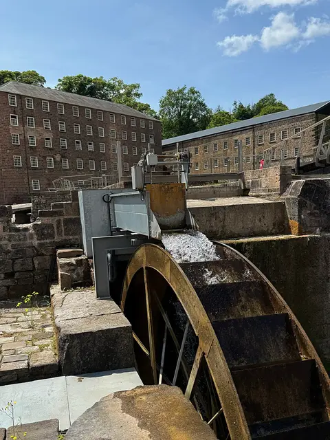 Photo of Cromford Mill, a landmark in Derbyshire, central England.