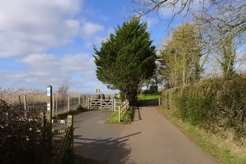 Photo of Lower Halsdon Farm, a country estate near Topsham, Devon, south west England.