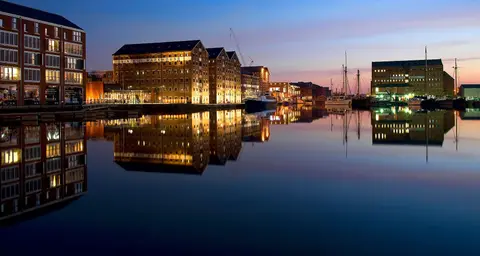 Photo of Gloucester Docks, a landmark in Gloucestershire, south west England.