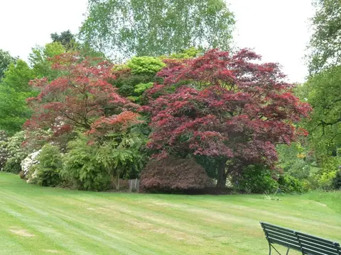 Photo of Hodnet Hall, a Grade II registered house & garden in Shropshire, central England.