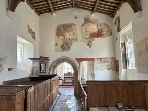 Photo of All Saints, Shorthampton, a church in the Cotswolds, Oxfordshire, south east England.