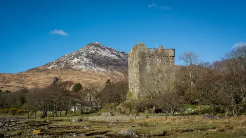 Photo of Moy Castle, a ruined castle near Lochbuie, Argyll and Bute, the Scottish Highlands and Islands.