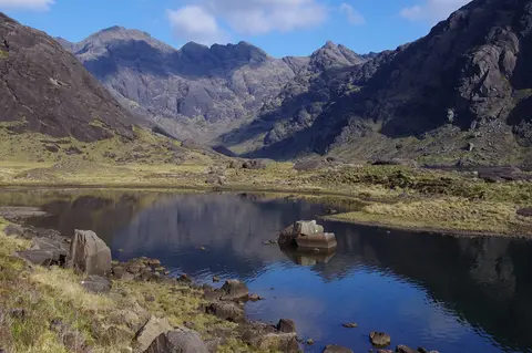 Photo of Loch Coruisk, a loch near Elgol in the Cuillin Hills, Highland, the Scottish Highlands and Islands.
