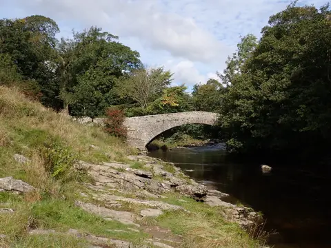 Photo of Stainforth Bridge, an ancient site in the Yorkshire Dales, North Yorkshire, northern England.