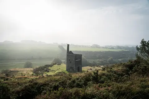 Photo of Wheal Betsy, an ancient site near Gunnislake in Dartmoor, Devon, south west England.