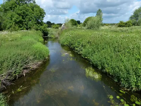 Photo of the River Mease, a 20-mile river running from Snarestone to River Trent at Croxall, central England.