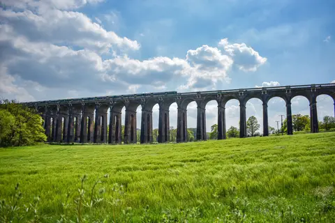 Photo of Ouse Valley Viaduct, a landmark near Balcombe in the High Weald, West Sussex, south east England.