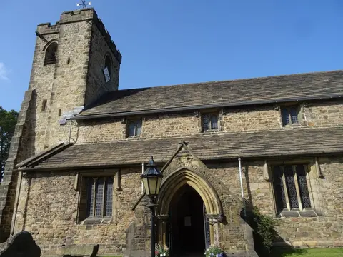 Photo of St Mary's Church, Whalley, a church in Lancashire, north west England.