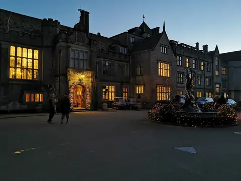 Photo of Bovey Castle, a restaurant near North Bovey in Dartmoor, Devon, south west England.