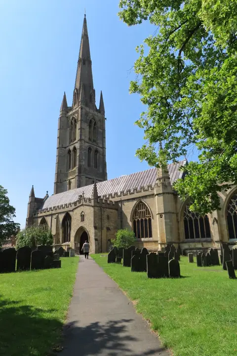 Photo of St Wulfram's Church, Grantham, a church in Lincolnshire, central England.