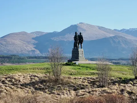 Photo of Commando Memorial, a landmark near Spean Bridge, Highland, the Scottish Highlands and Islands.