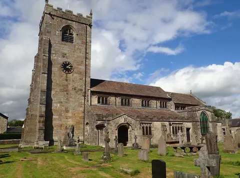 Photo of St Helen's Church, Waddington, a church in Lancashire, north west England.