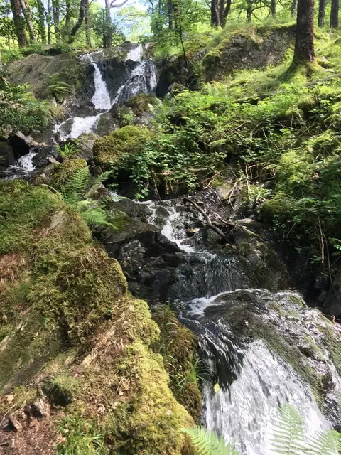 Photo of Tom Gill Waterfalls, a waterfall near Little Langdale in the Lake District, Cumbria, north west England.