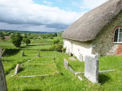 Photo of Loughwood, an ancient site near Beer in the Blackdown Hills, Devon, south west England.