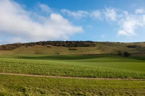 Photo: Wilmington Hill, a 215m hill in the South Downs, East Sussex, south east England.