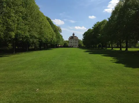 Photo of Ashdown House, a Grade II* registered house & garden near Lambourn in the North Wessex Downs, Oxfordshire, south east England.