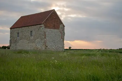 Photo of St Peter-on-the-Wall, a church near Bradwell-on-Sea, Essex, eastern England.