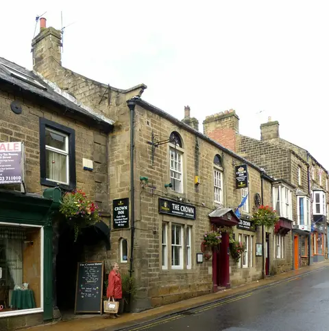 Photo of The Crown Hotel (Pateley Bridge), a pub in Nidderdale, North Yorkshire, northern England.