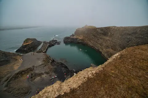 Photo of Blue Lagoon, Abereiddi, a pool near Porthgain, Pembrokeshire, south west Wales.