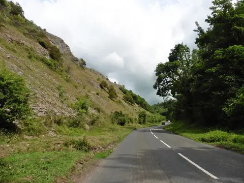 Photo of Burrington Combe, a gorge near Cheddar in the Mendip Hills, Somerset, south west England.