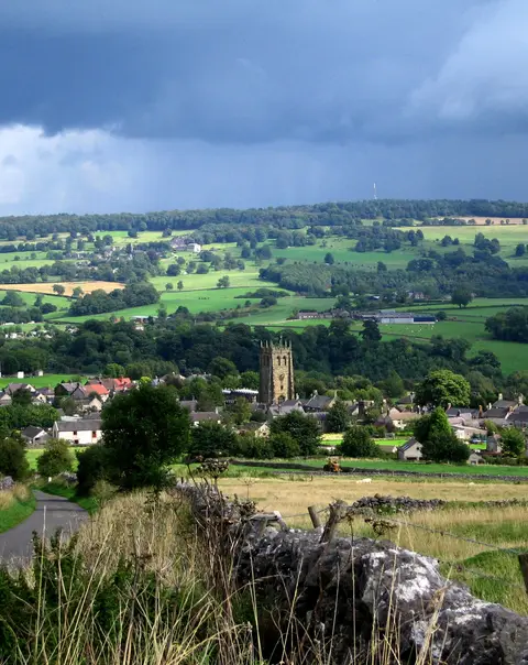 Photo of All Saints' Church, Youlgreave, a church in the Peak District, Derbyshire, central England.