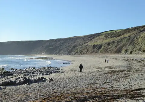 Photo of Vault Beach, a swimming spot near Mevagissey, Cornwall, south west England.