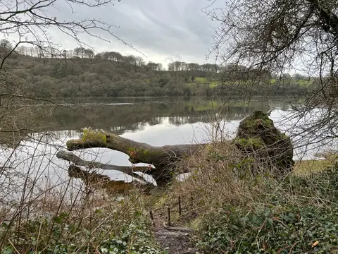 Photo of Rudyard Lake, a reservoir in Staffordshire, central England.