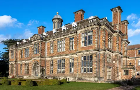 Photo of Sudbury Hall, a Grade II registered house & garden near Tutbury, Derbyshire, central England.