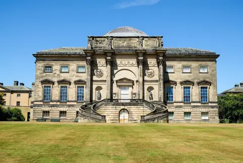 Photo of Kedleston Hall, a Grade I registered house & garden in Derbyshire, central England.