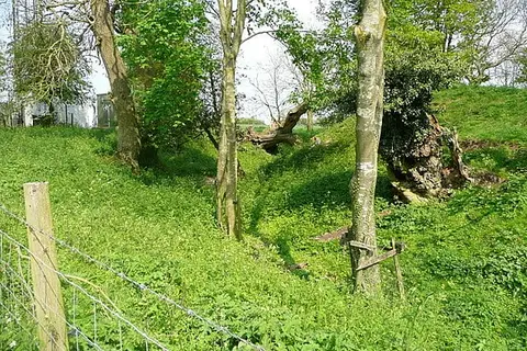 Photo of Woodgarston ring, the earthworks of a former castle near Basingstoke in the North Wessex Downs, Hampshire, south east England.