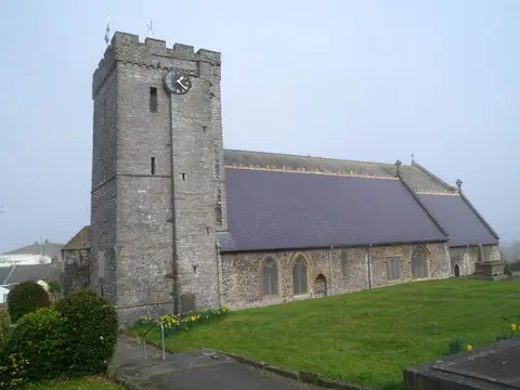 Photo of All Saints Church, Oystermouth, a church near Mumbles, Swansea, south west Wales.