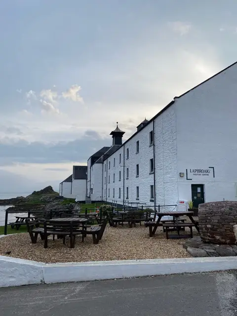 Photo of Laphroaig Distillery, a distillery near Port Ellen, Argyll and Bute, the Scottish Highlands and Islands.