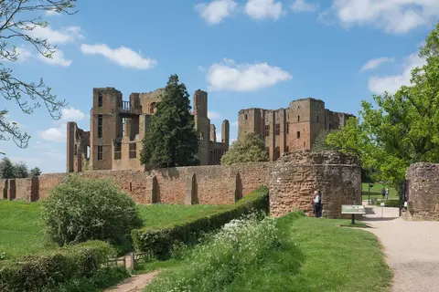 Photo of Kenilworth Castle, a motte & bailey near Coventry, Warwickshire, central England.