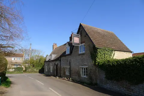 Photo of The Houblon Inn, a pub near Oasby, Lincolnshire, central England.