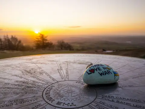 Photo: The Wrekin, a 407m hill near Ironbridge, Shropshire, central England.