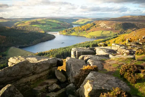 Photo: Bamford Edge, a viewpoint in the Peak District, Derbyshire, central England.