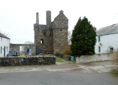 Photo of Carsluith Castle, a ruined castle near Creetown, Dumfries and Galloway, southern Scotland.