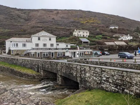 Photo of The Coombe Barton Inn, a pub near Crackington Haven, Cornwall, south west England.