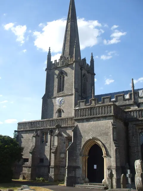 Photo of St Mary's Church, Croscombe, a church in Somerset, south west England.