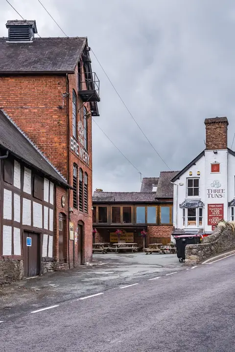 Photo of Three Tuns Brewery, a brewery near Bishop's Castle, Shropshire, central England.