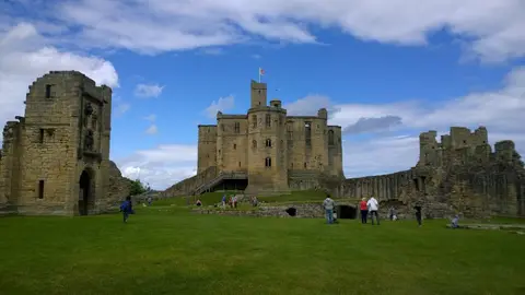 Photo of Warkworth Castle (Northumberland), a ruined castle in Northumberland, north east England.