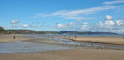 Photo of Saundersfoot Beach, a beach in Pembrokeshire, south west Wales.