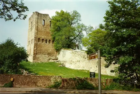Photo of St Leonard's Tower, West Malling, a ruined castle in Kent, south east England.