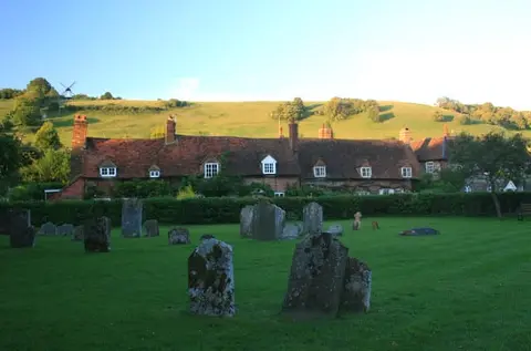Photo of St Mary the Virgin, Turville, a church in the Chilterns, Buckinghamshire, south east England.