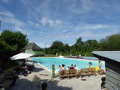 Photo of Chagford Swimming Pool, a lido in Dartmoor, Devon, south west England.